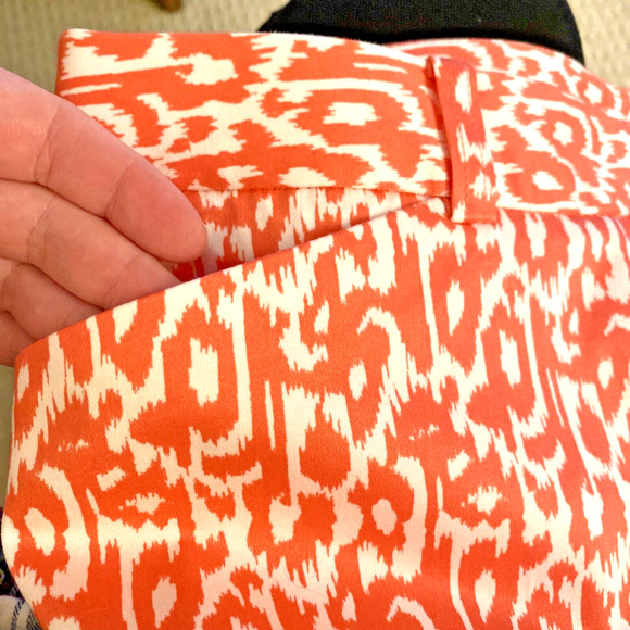 Jones New York Signature Stretch Orange & White Bermuda Walking Shorts US Size 8 - Picture 6 of 6